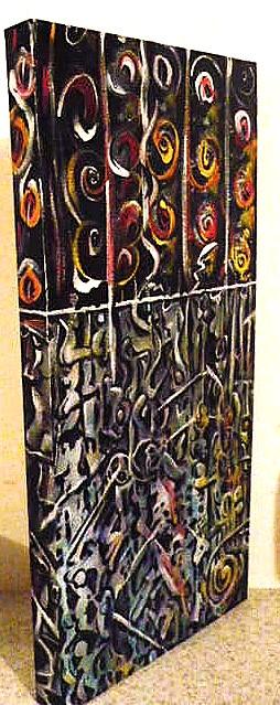 'Above, and Below' acrylics on canvas, by Leon Aarts