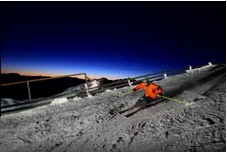 A skier enjoys night skiing at Queenstown's Coronet Peak