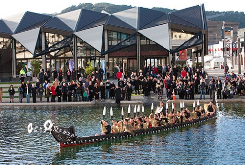 Te Rerenga Kotare, the second waka to be housed in Te Raukura (the wharewaka)