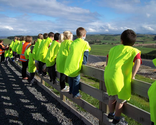 Greenmeadows School looking down on Omarunui Landfill.