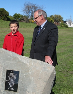 Mayor Alistair Sowman and Travis Kendall