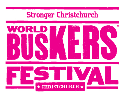 Stronger Christchurch World Buskers Festival logo