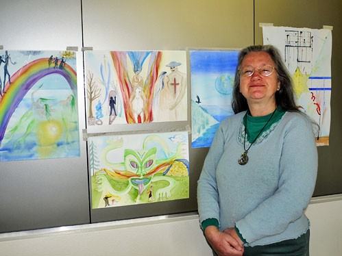 Artist Kay McCormick with her art on show from 22 November