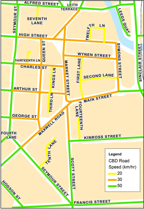 CBD road speed guide