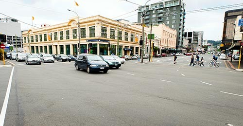 The new intersection will soon be safer for pedestrians and motorists alike.