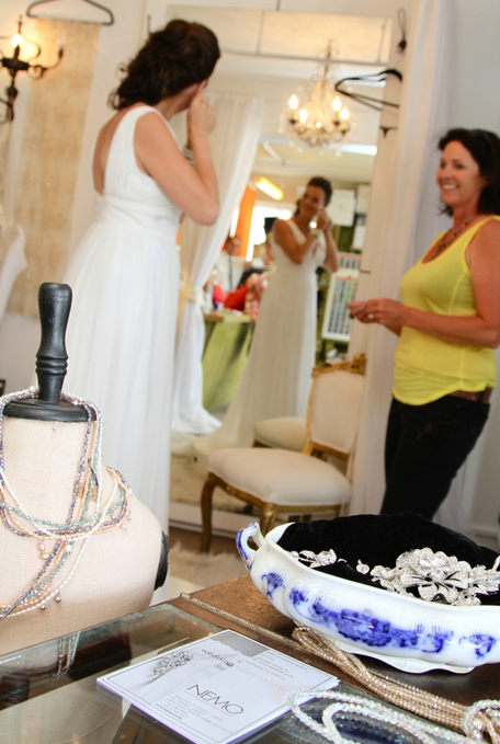  Fitting at Nemo Wardrobe's wedding studio with Trudy Munro.