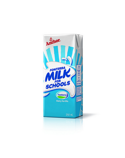 One of the Fonterra Milk for Schools packs that will be delivered to Northland School children from next month.