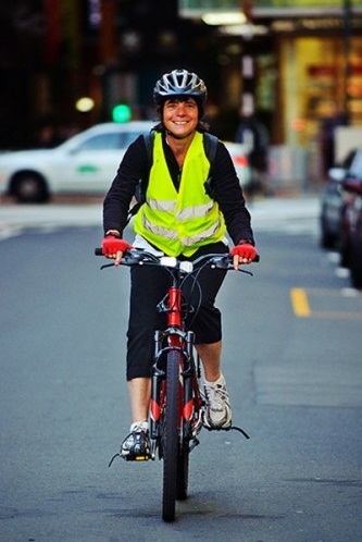 Make sure you can be seen when biking home from work.