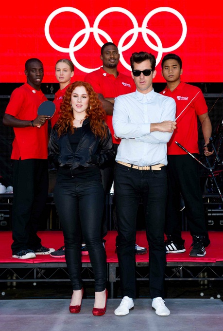 Mark Ronson + Katy B with the Olympians featured on the Anywhere in the World track.