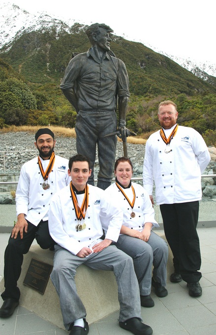 The award-winning team from The Hermitage Panorama Room culinary team (L to R) Kane Bambery, Christopher Walker, Ashley Baty and Executive Chef Ken O'Connell.