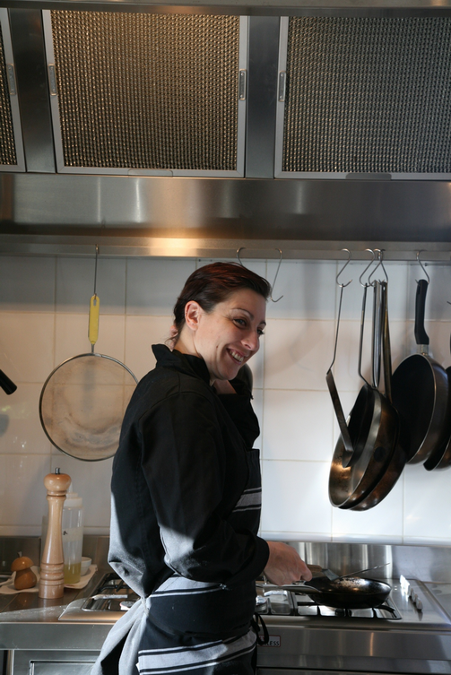 Executive Chef Tiffany Firth in the kitchen at Tiritiri Lodge.