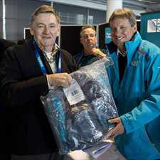Martin Snedden was on hand in Auckland to distribute the first Team 2011 Uniforms