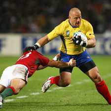 Hooker Marius Tincu, pictured here playing against Portugal in RWC 2007, will captain Romania against Scotland