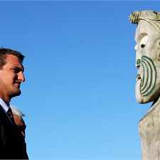 Wales captain Sam Warburton arrives at the team's welcome on Sunday