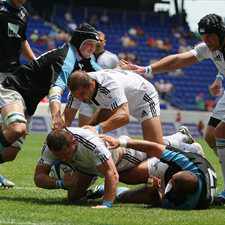 Vladislav Korshunov (with ball) hopes RWC 2011 will boost Russian rugby