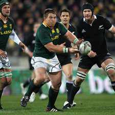 John Smit, pictured here in a recent Tri Nations match against the All Blacks, will lead South Africa in their opening match against Wales