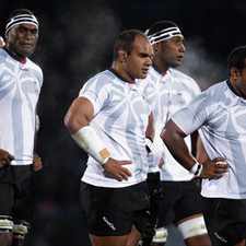 Fiji captain Deacon Manu (C) wants improvement against South Africa