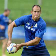 Number 8 Sergio Parisse, pictured during an Italy training session, will lead his team in their opening Pool C match in Auckland on Sunday