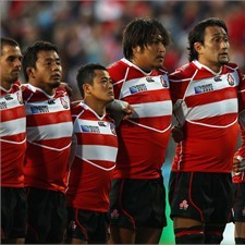 The Japanese team about to take a bow. Well, at least some of them