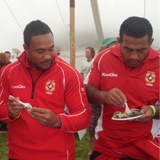 Tonga's players get stuck in at the Russell Oyster Festival