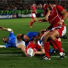 Alexander Yanyushkin scores Russia's first World Cup try