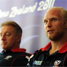 Australian-born Tim Usasz (R) will lead USA against the Wallabies