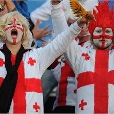 Georgia fans come to the party for the victory over Romania