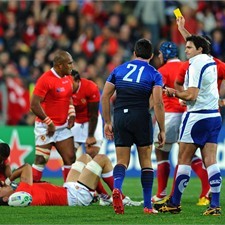 Fabrice Estebanez was yellow-carded during the match by referee Steve Walsh