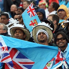 Fiji fans enjoy their team's final game.