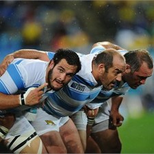 Juan Figallo (L) has become a key member of the Pumas' pack