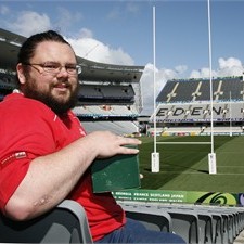 Barrie-John Partridge at Eden Park with his father's ashes