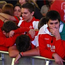 Welsh fans show their anguish at defeat by France in RWC semi-finals