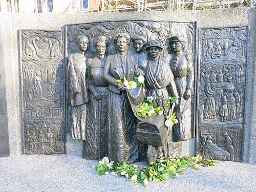 The Kate Sheppard Memorial by the Avon River in Christchurch