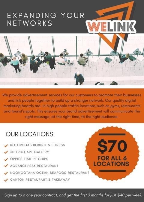 Advertise your business in premier Rotorua locations with the digital advertising experts Welink.