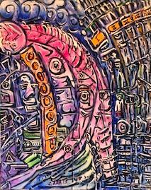 'Whatdoesitmean II' by Leon Aarts 800 x 1000mm, painted with acrylics on canvas