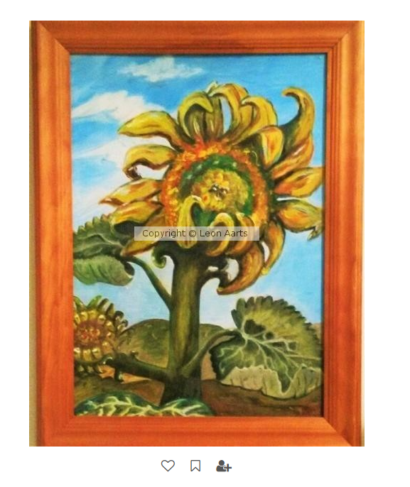 'Sunflower', by Leon Aarts. Acrylics on canvas board