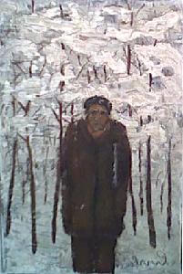 'Schilder in de sneeuw' (painter in the snow) by Nardus van d Ven (Private collection)