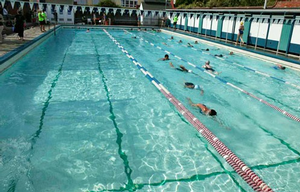 Swimmers enjoy the outdoors at Thorndon Pool.