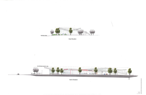 Architect's drawing of proposed new building