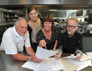 Foodservices Marketing Manager), Brenda Tweddell (Fonterra Foodservices) and Tony Astle (Antoines) review some of this year's Fonterra Foodservices Proud to be a Chef entries.