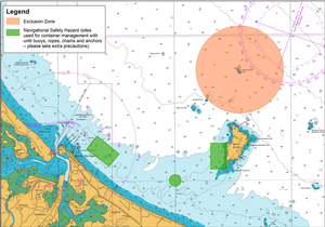 Map of the exclusion zone and coralling area