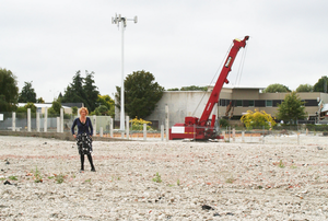 Organiser Di Lucas at  TC3 (green-blue zones) area in Christchurch's central city. 