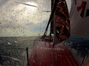 CAMPER heading downwind at speed.