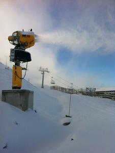 Snow gun blasting at Coronet Peak today.
