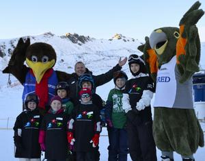 Ross Lawrence at The Remarkables with kids, Spike and Shred.