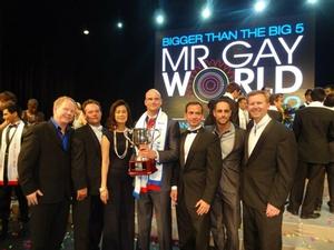 Andreas Derleth receiving his Mr Gay World title