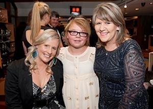 Josie Spillane (L) and Vicki Lee (R) of Cure Kids with Cure Kids Ambassador Sophie Newbold (centre).