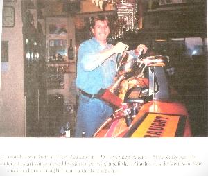 Me, the publican of The Embankment Tavern, 'pouring a beer' into the Super 12 Rugby cup won by the Crusaders in 1999. Those were the days!