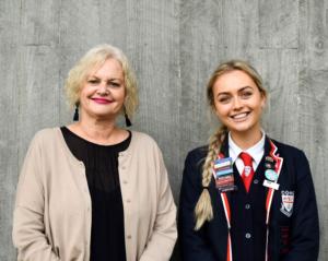 Christchurch Girls' HIgh Principal, Christine O'Neill and Head Girl, Amiria Tikao