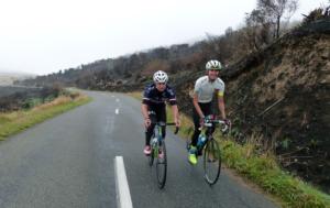Christchurch cyclist Keagan Girdlestone (right) our training in the Port Hills above Christchurch with his father and coach Wayne, takes the next step on his cycling resurrection journey when he races in the second round of the Calder Stewart Cycling Series, the Armstrong Prestige Dunedin Classic, on Saturday. 